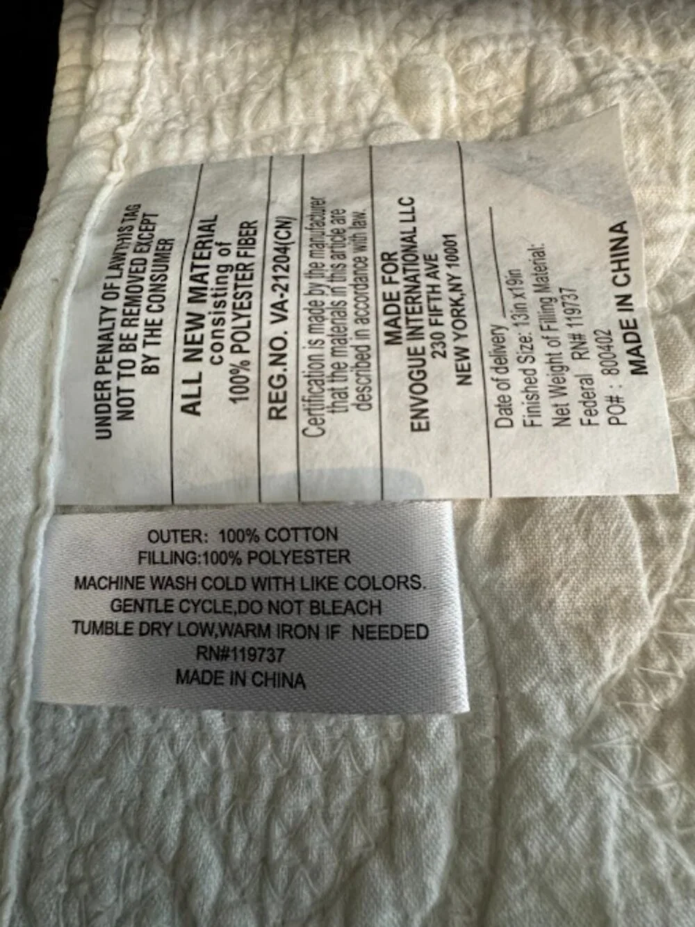 Kirkland's Home Avery Quilted Ivory Placemat Set of 2 SKU 291906
